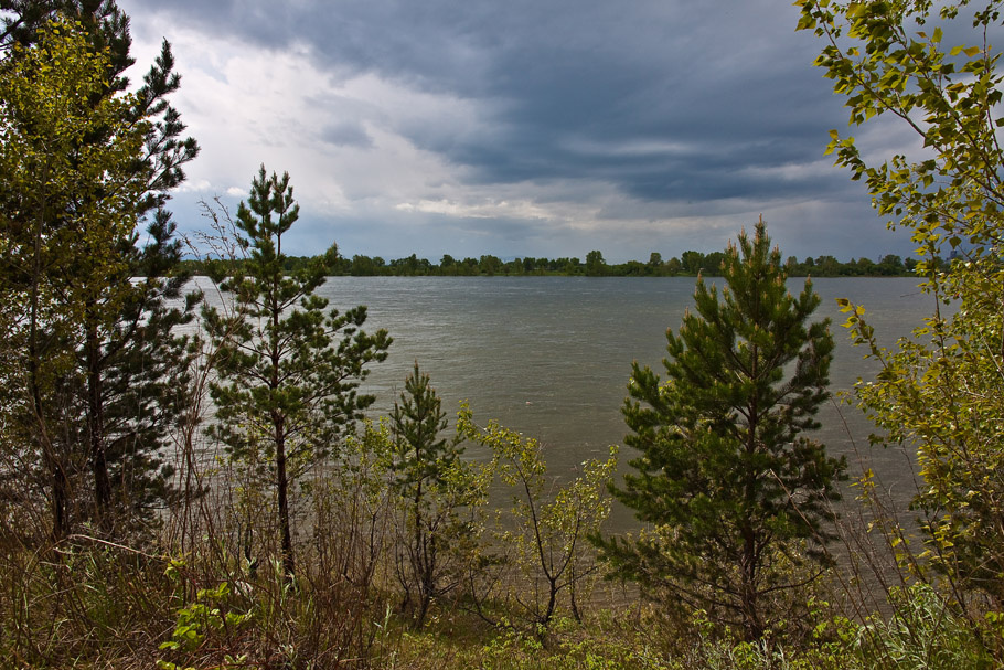 Перед дождем Енисей, ниже Красноярска, перед дождем