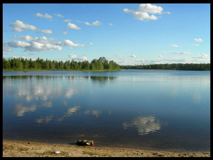 утренняя Карелия, река, Чирко-Кемь, лето, вода