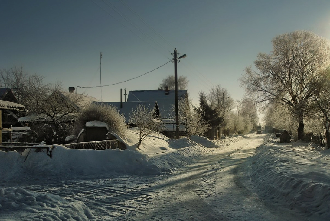 ***Зимнее утро в деревушке. 