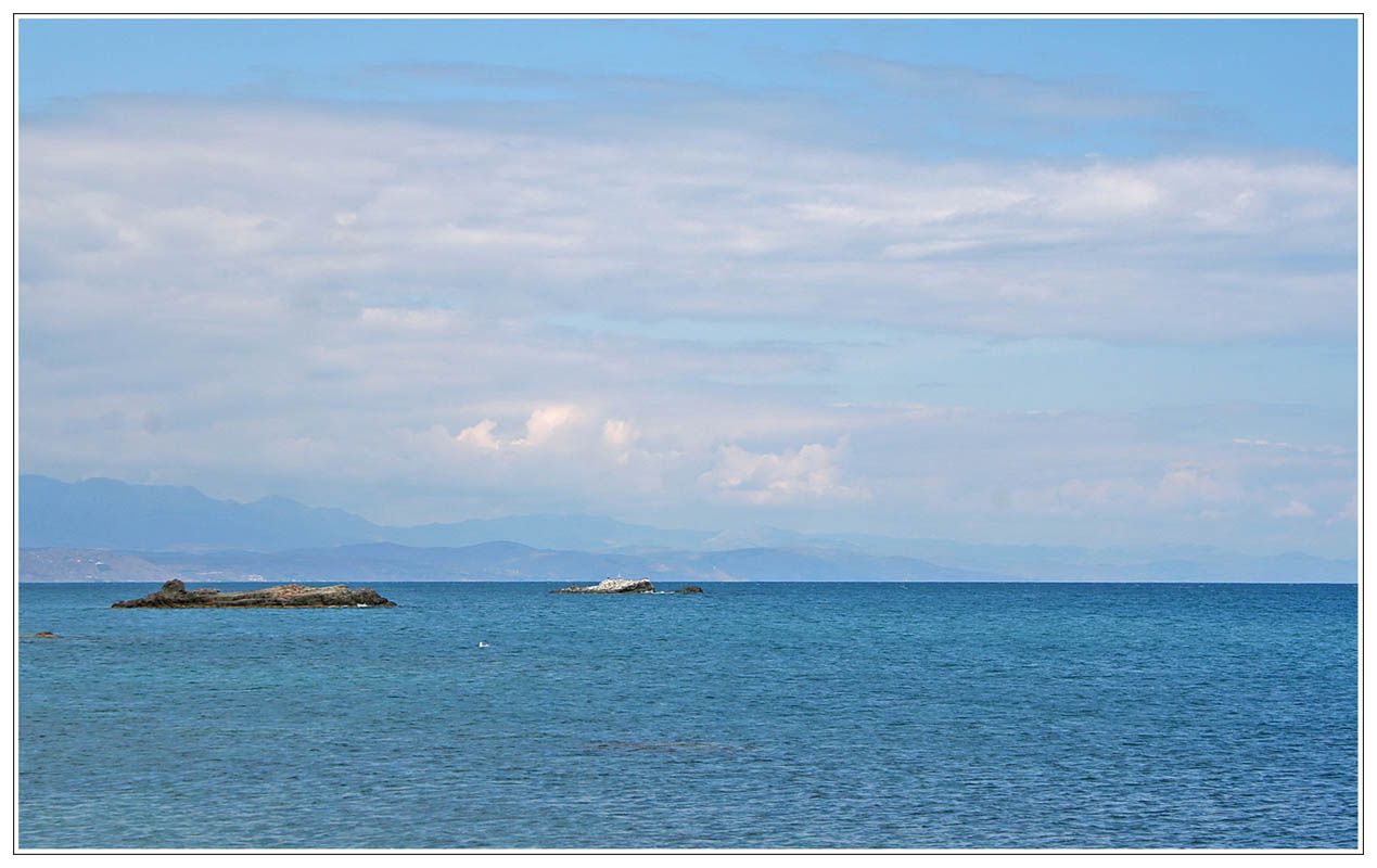 Острова Море, острова, небо, горы, в, дымке