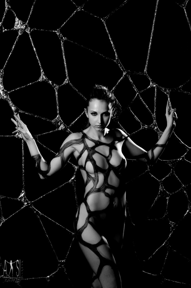 Araña www.advokatstudio.com девушка красивая бодиарт