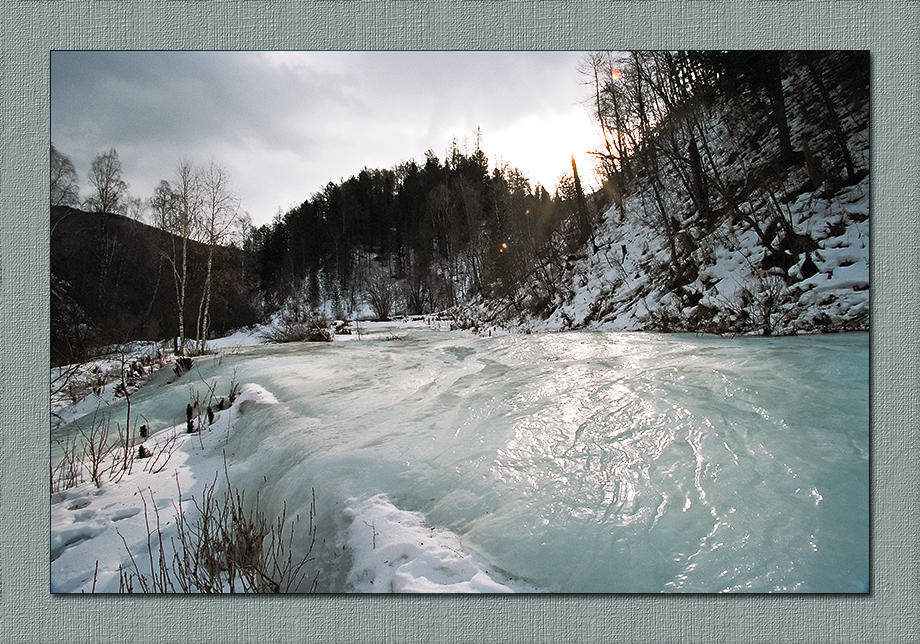 Урочище Чёба горы, река, лёд