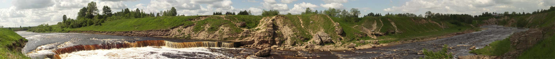 Саблино. Панорама водопада. водопад, Саблино, панорама