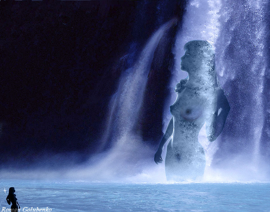 Русалка(Этюд в голубом) Наоборот... Mermaid Nude Ню