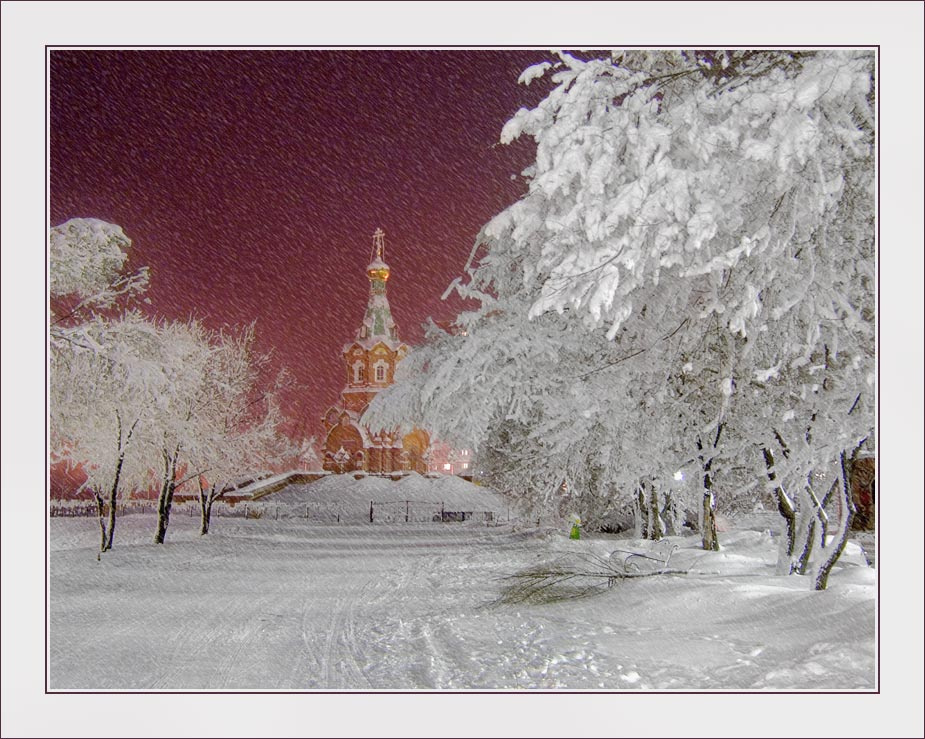 Зимний вечер Зима снег мороз Красноярск вечер
