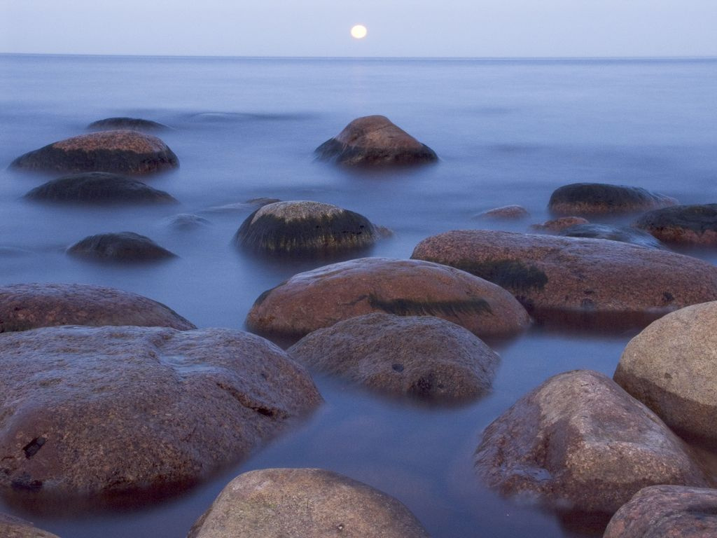 Stones Ладога Камни Вода Ночь Луна