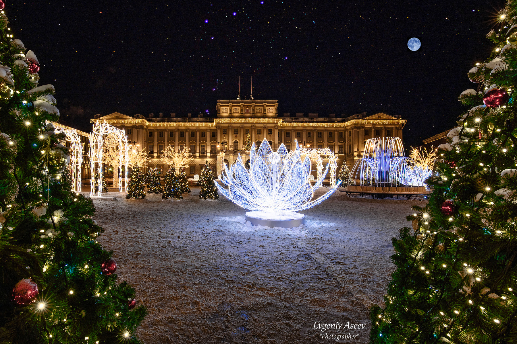 Новогодняя ночь на Синем мосту Петербург