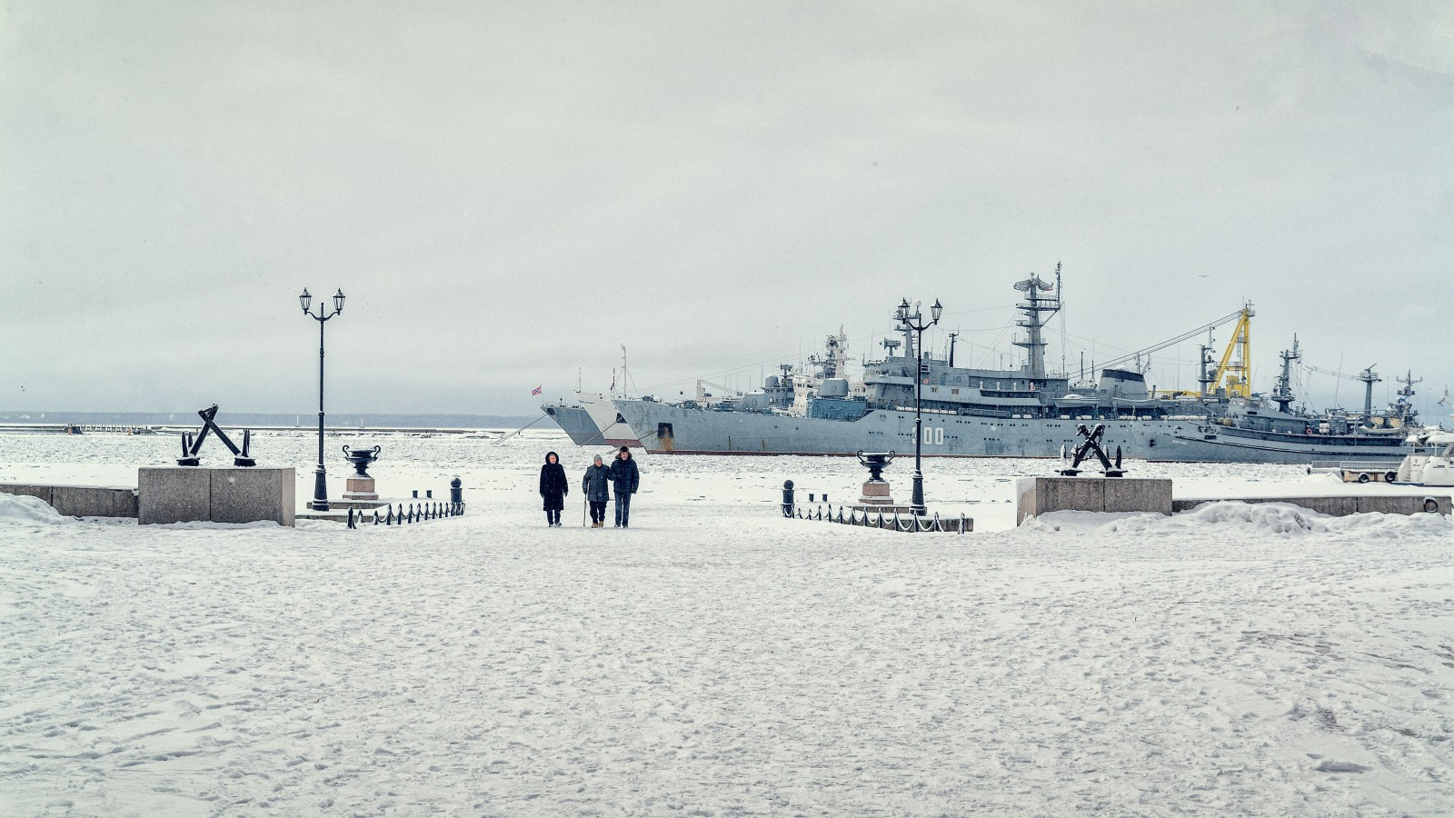 Зимний Кронштадт кронштадт зима порт пирс корабль
