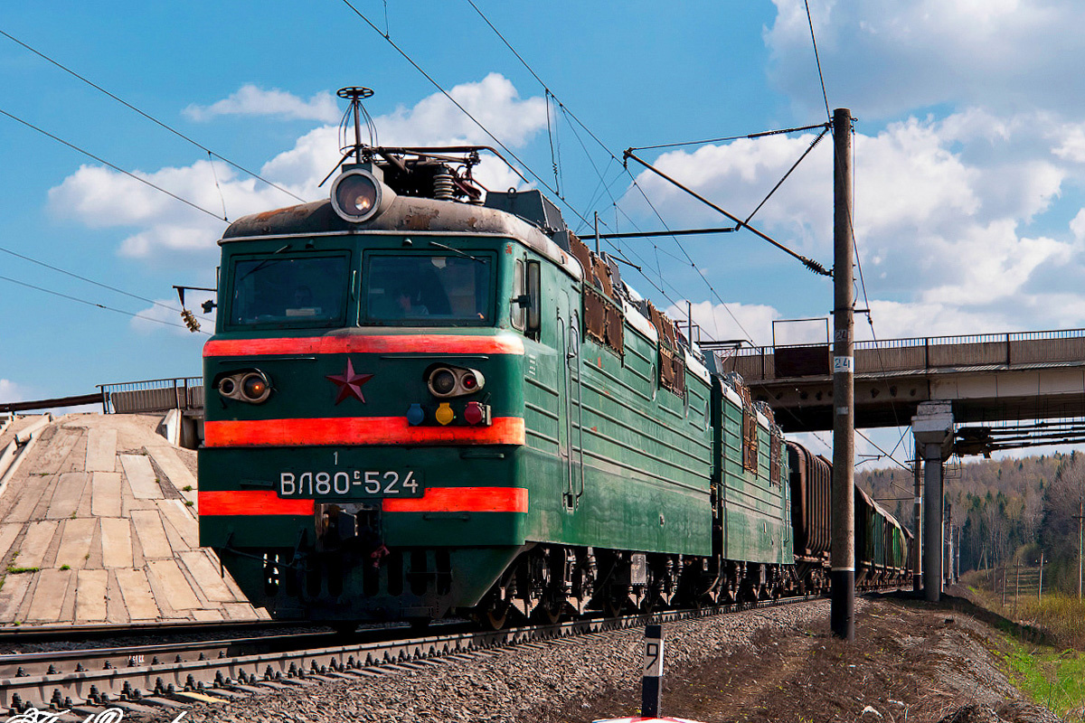 ВЛ80С-524 ВЛ80С-524 сев сжд транспорт поезд электровоз жд галич красильниково перегон транссиб