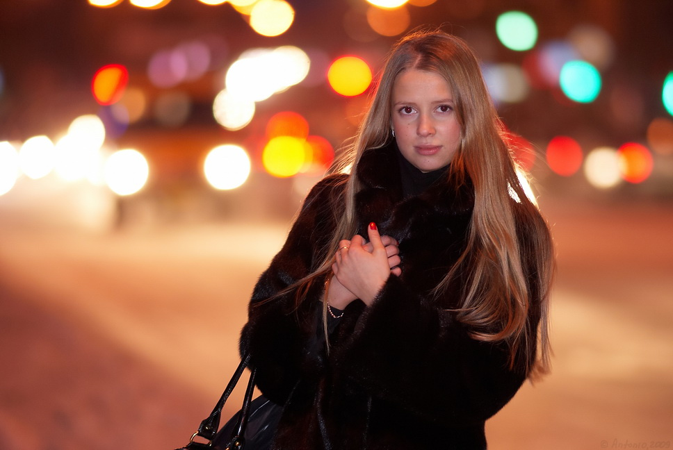 City portrait Девушка портрет ночной город Carl Zeiss Sonnar