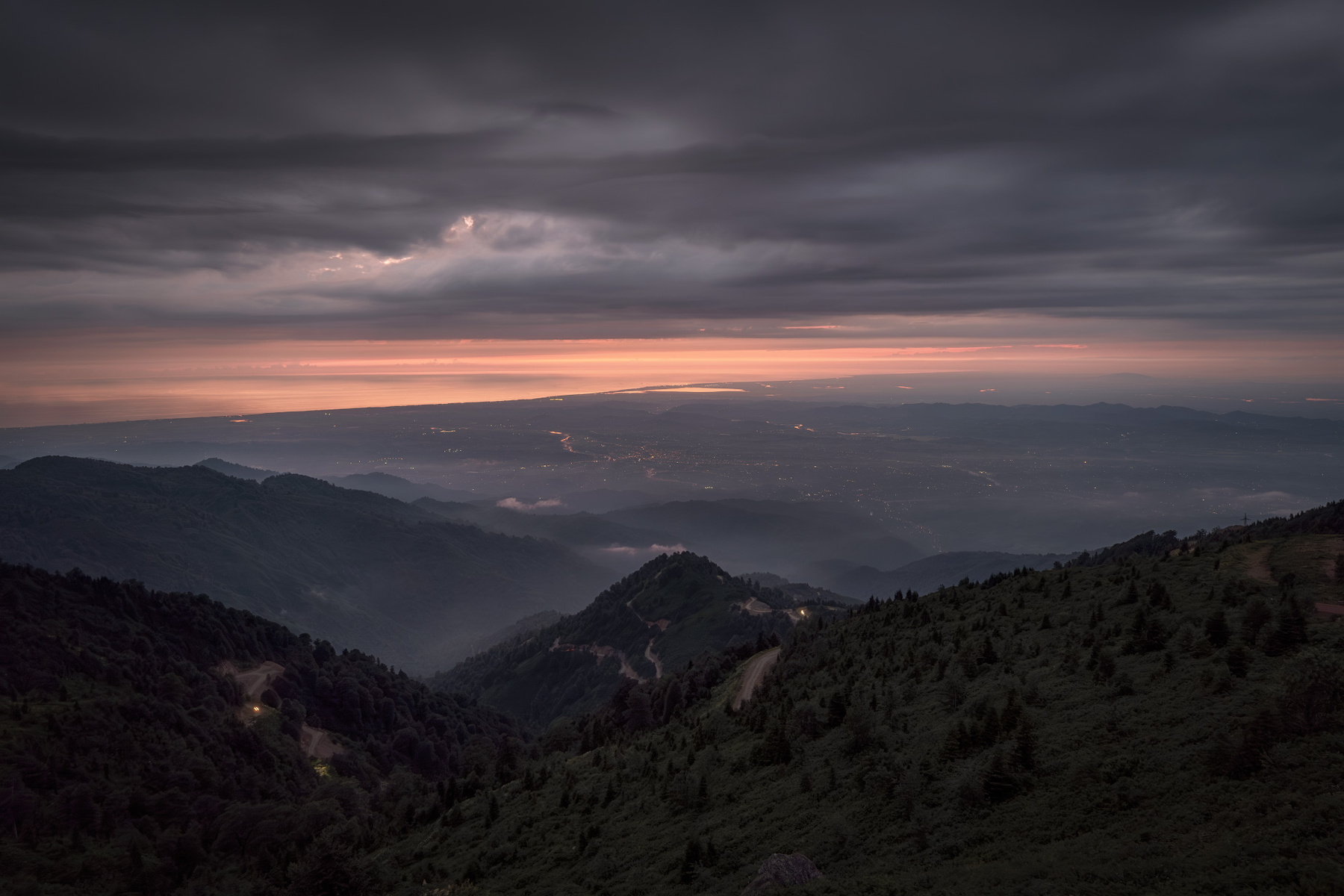 Twilight over Ozurgeti gomismta mountain ozurgeti clouds sky dusk light sunset rocks high nature landscape scenery travel outdoors georgia guria sakartvelo chizh