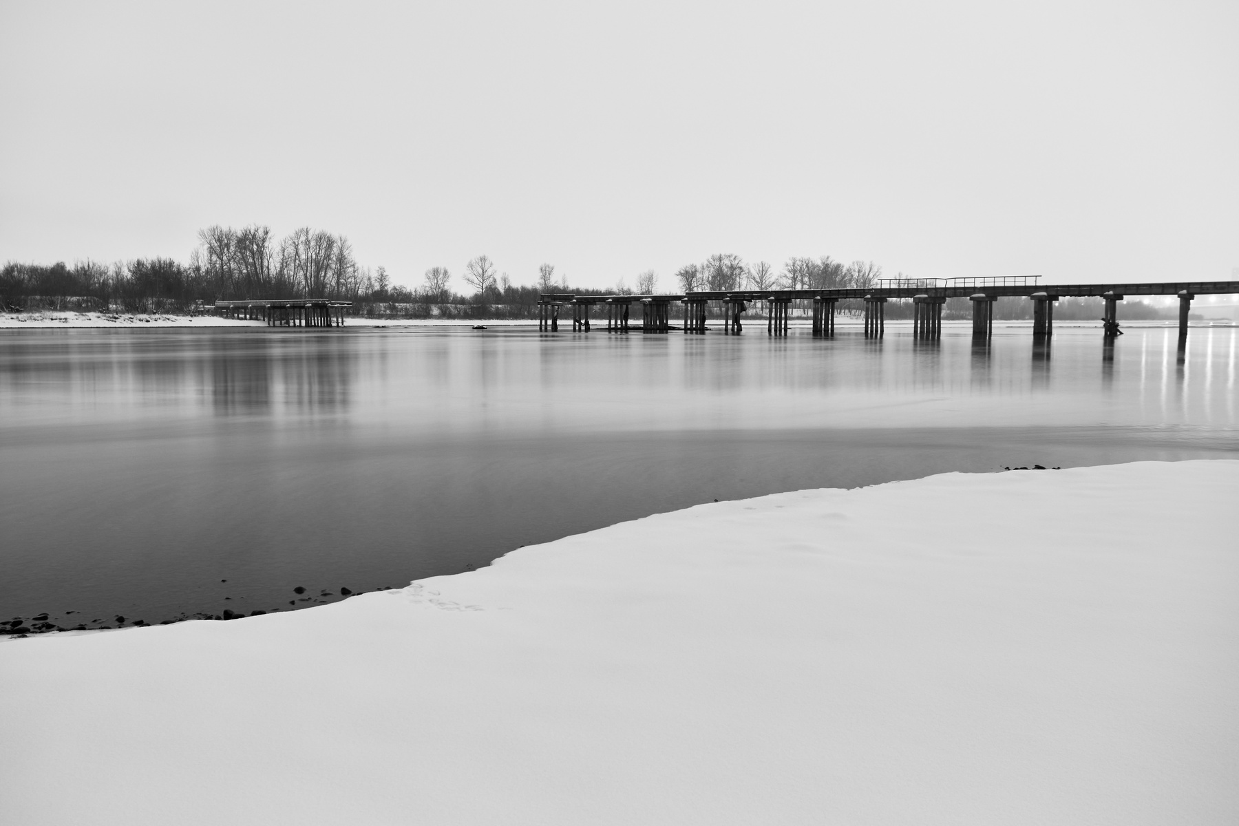 река зимой Красноярск Енисей мост рекай