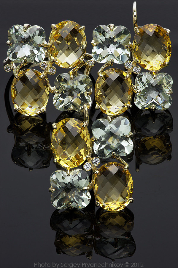 Ювелирный постер. Diamond Jewelry. Фотосъемка ювелирных изделий с бриллиантами и драгоценными камнями. Jewellery Photography Pryanechnikov Прянечников Празиолиты Цитрины 
