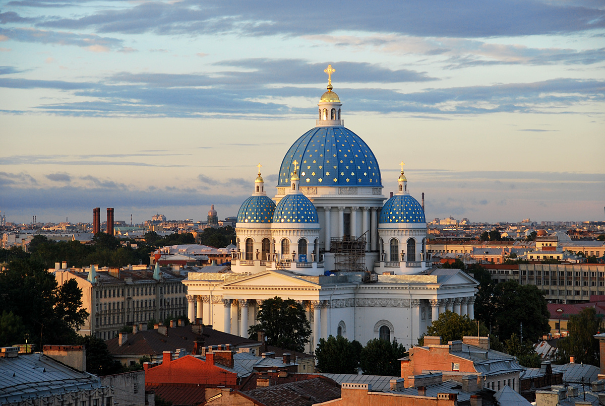 Рассвет Санкт-Петербург Троицкий собор утро