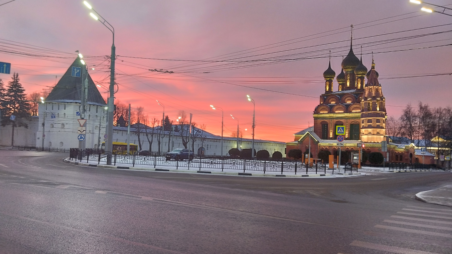 Рассвет в моём городе город утро рассвет ярославль площадь богоявления