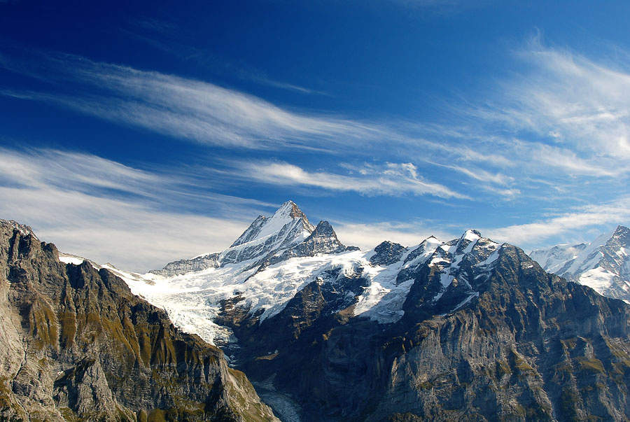 Grindelwald горы, облака, небо, Альпы