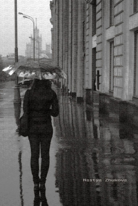 Дождливый день девушка, дождь, город