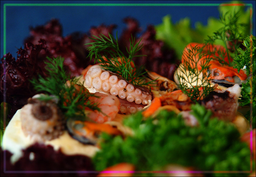 Морская морепродукты салат