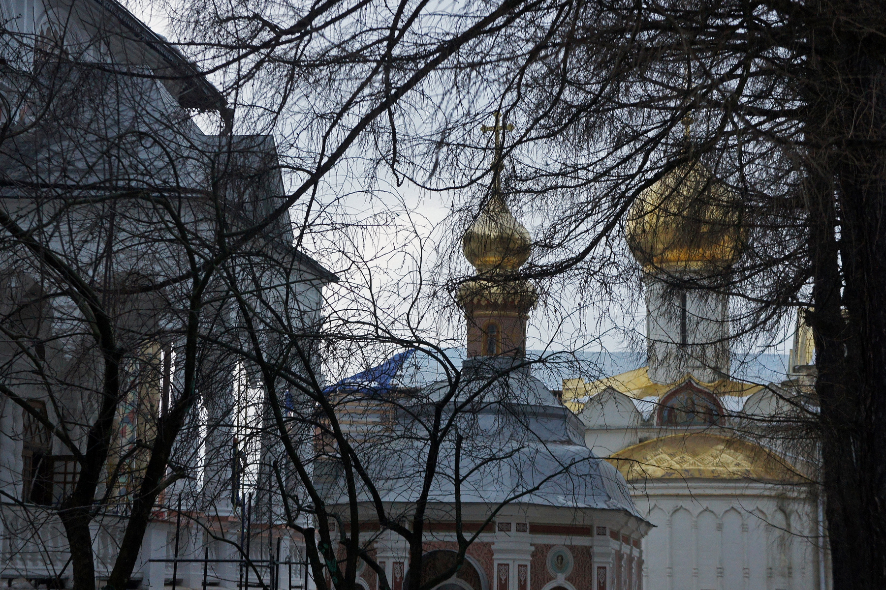 Сергиев Посад. Свято-Троицкая Сергеева Лавра. Михеевский храм и Никоновский придел Троицкого собора.  29.12.2013 Сергиев Посад Храм Монастырь Купола