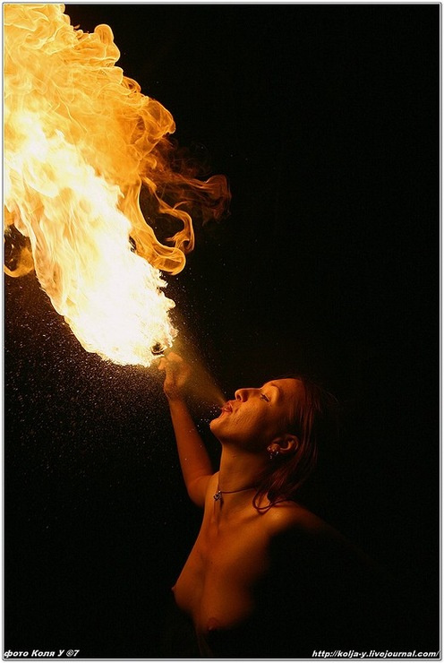 жаркий поцелуй огонь, женское тело, fire, фаербол