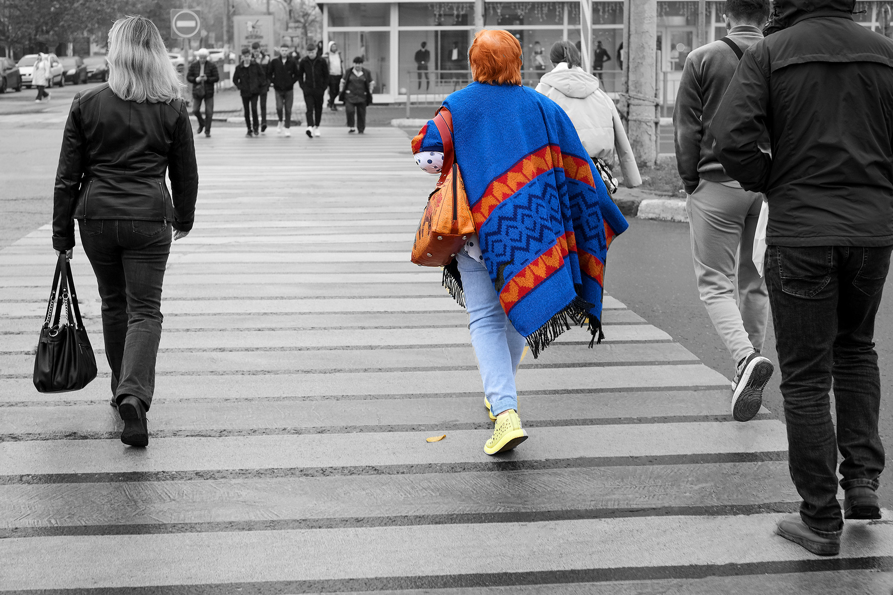 Перекрёсток... осень город улица люди