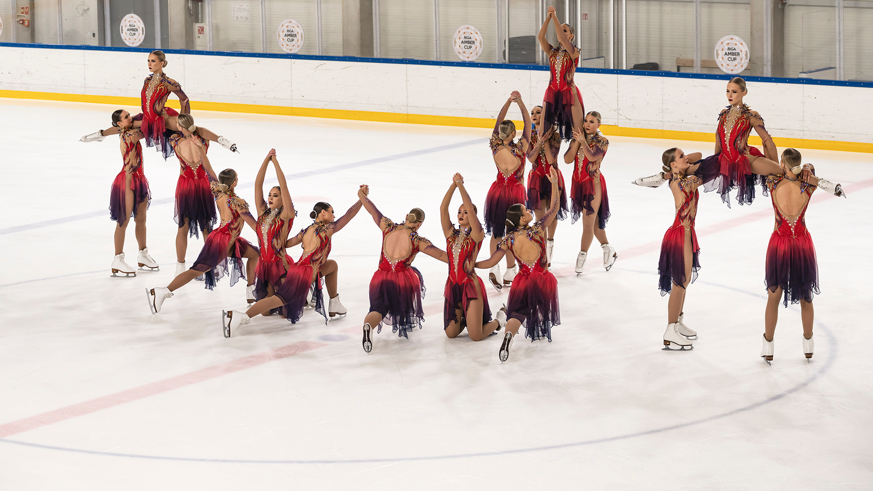 Amber Cup Riga 2022. Sinhronized skating. Germany. Sweden. Finlandia. Estonia. Lithuania Latvia. 