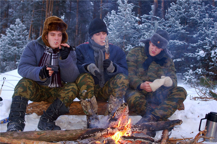 В походе на природе 