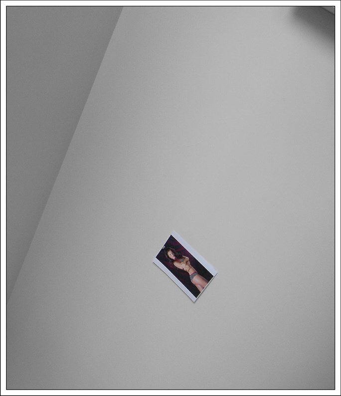 Almost naked on the wall wall girl minimalism