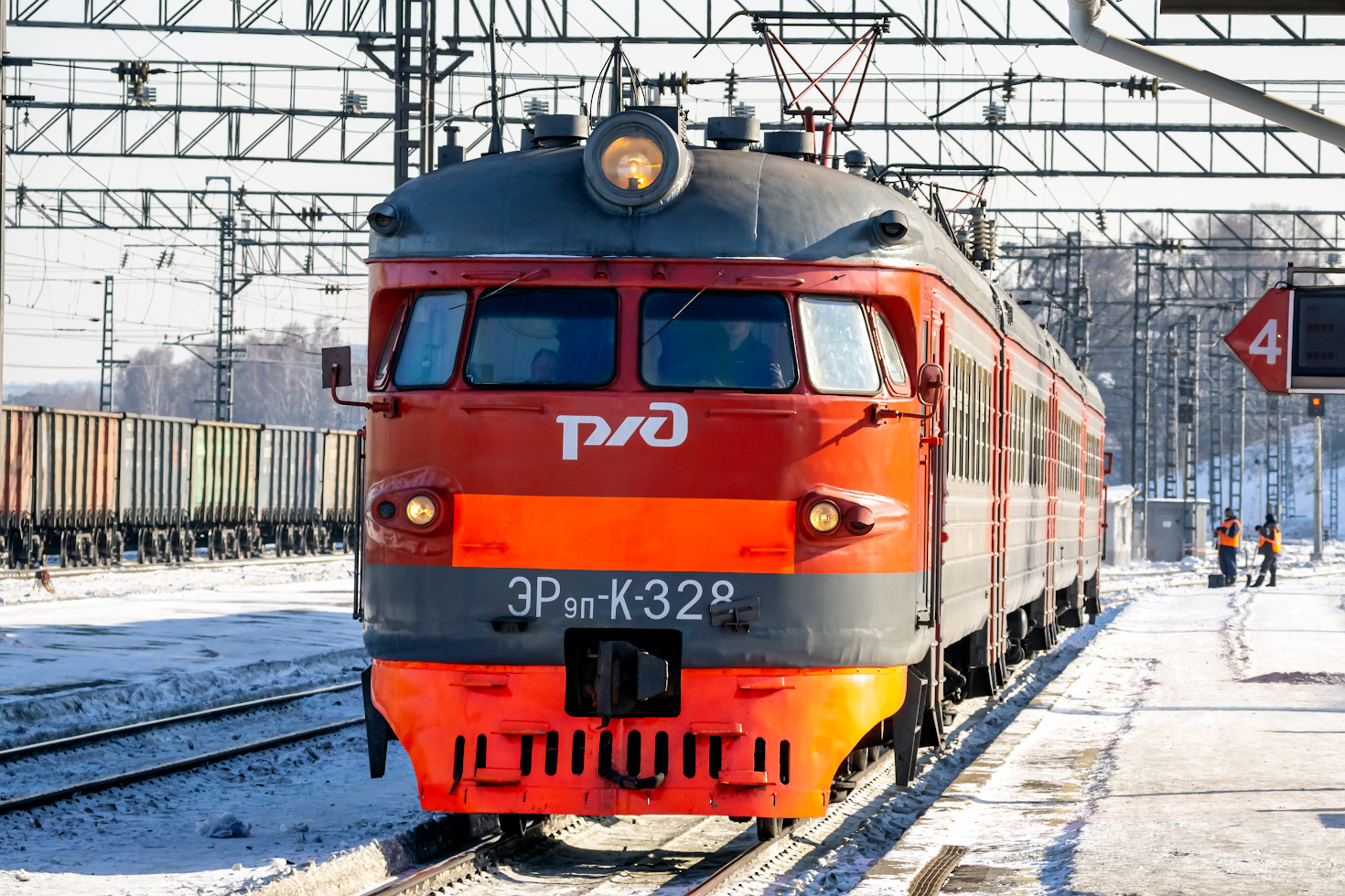 ЭР9П-К-328 railway железная дорога locomotive локомотив электровоз поезд train Russia Siberia Irkutsk Россия Сибирь Иркутск споттинг spotting