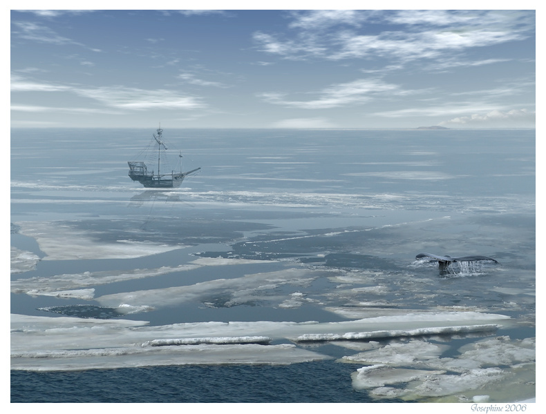 Во льдах пейзаж море лед корабль
