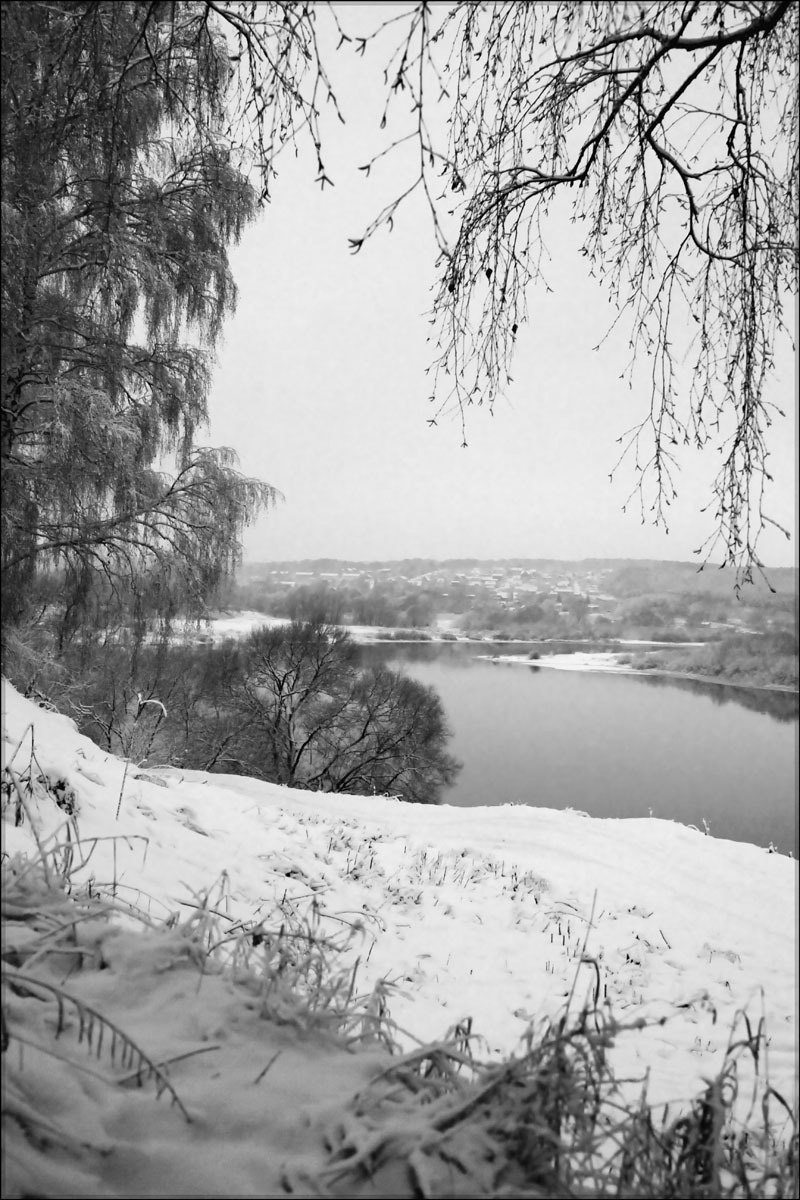 Первый снег Таруса, зима, первый снег, Ока.
