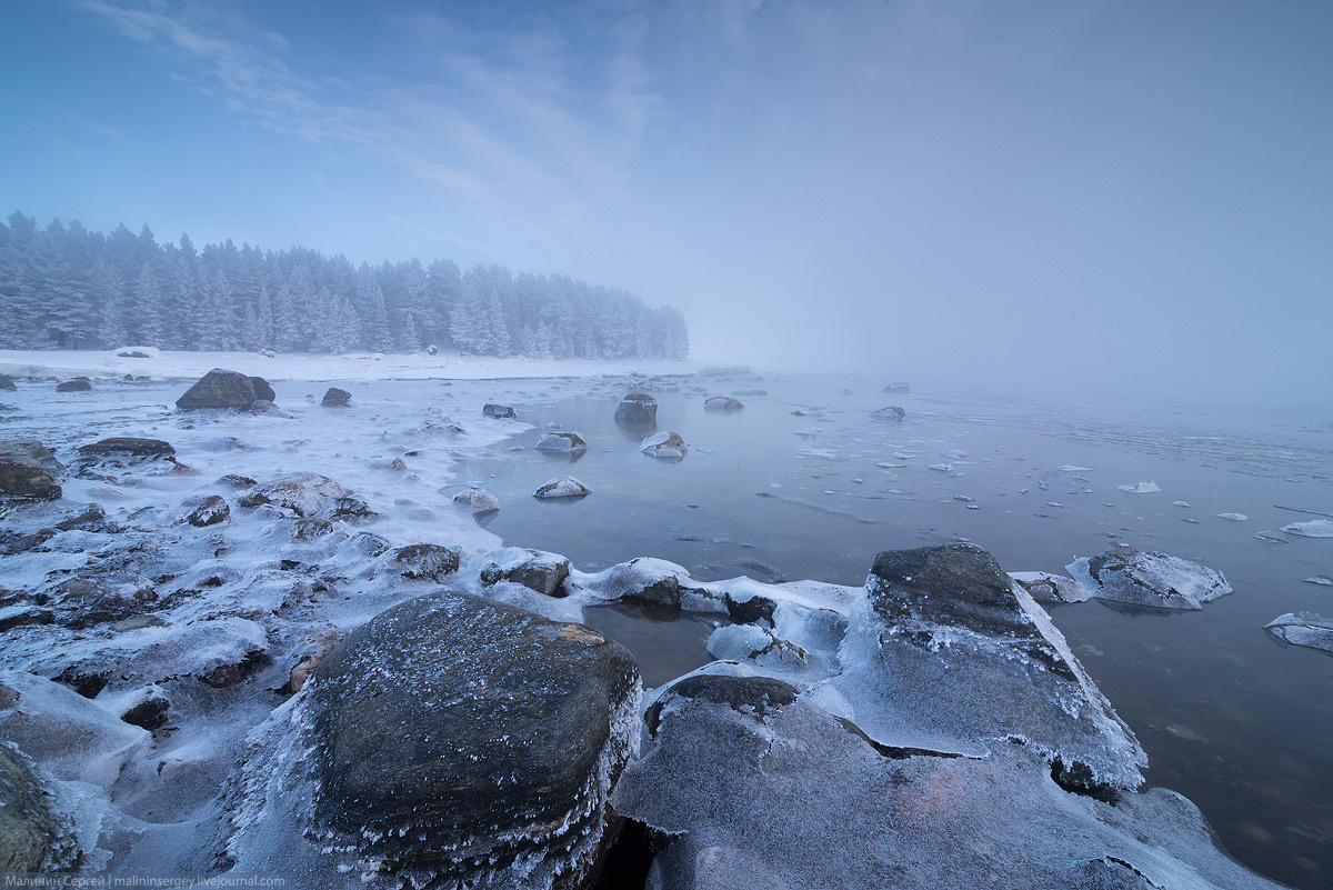 Беломорские туманы Белое море, Зеленоборский, зима, мороз, туман