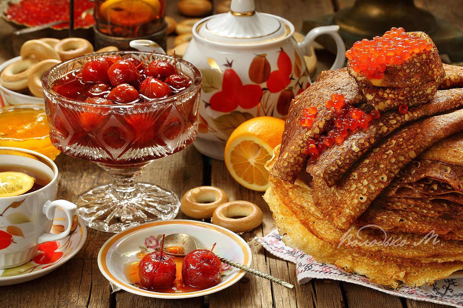 Масленица блин икра чай Масленица