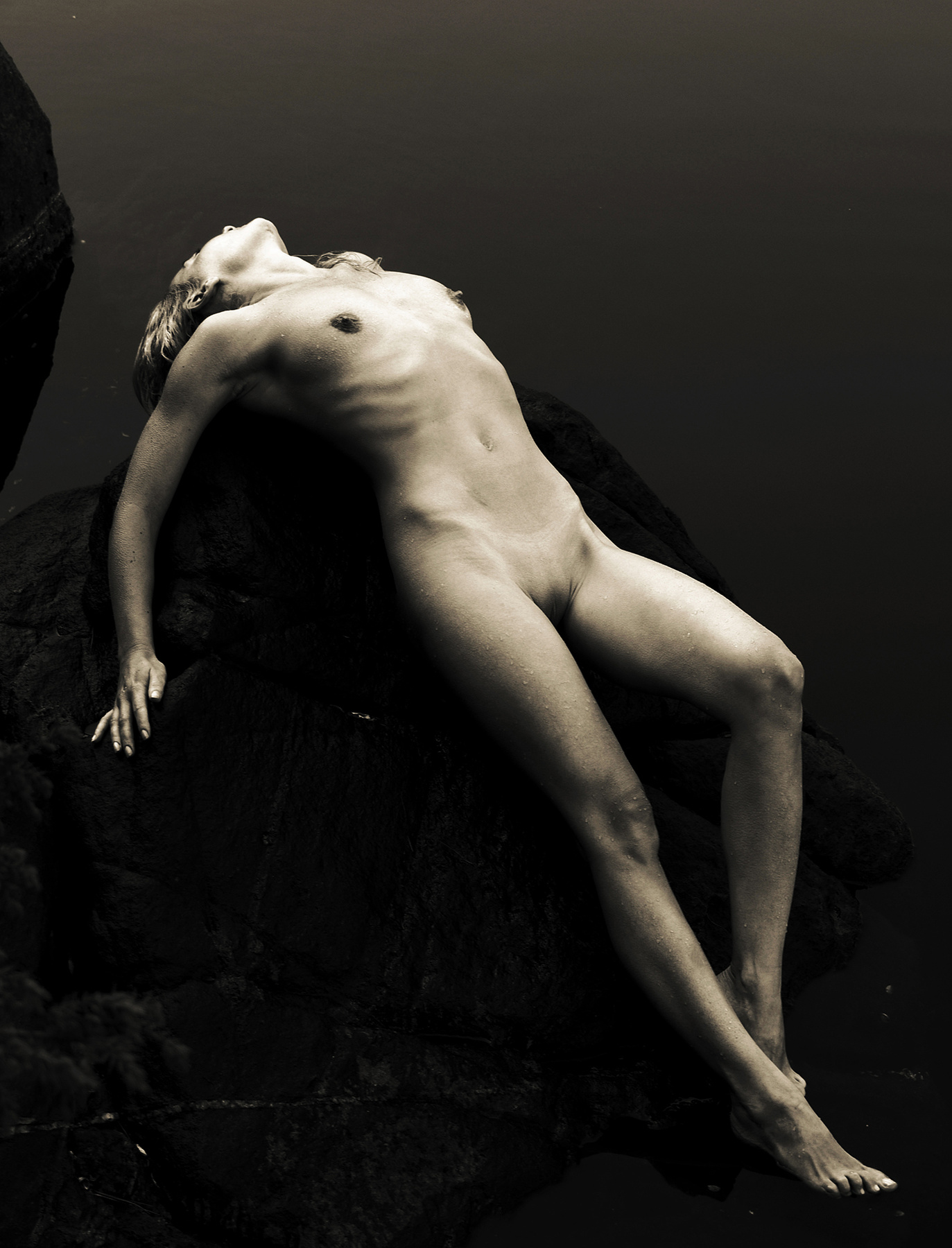 big stone nude naked erotic body lake sensual