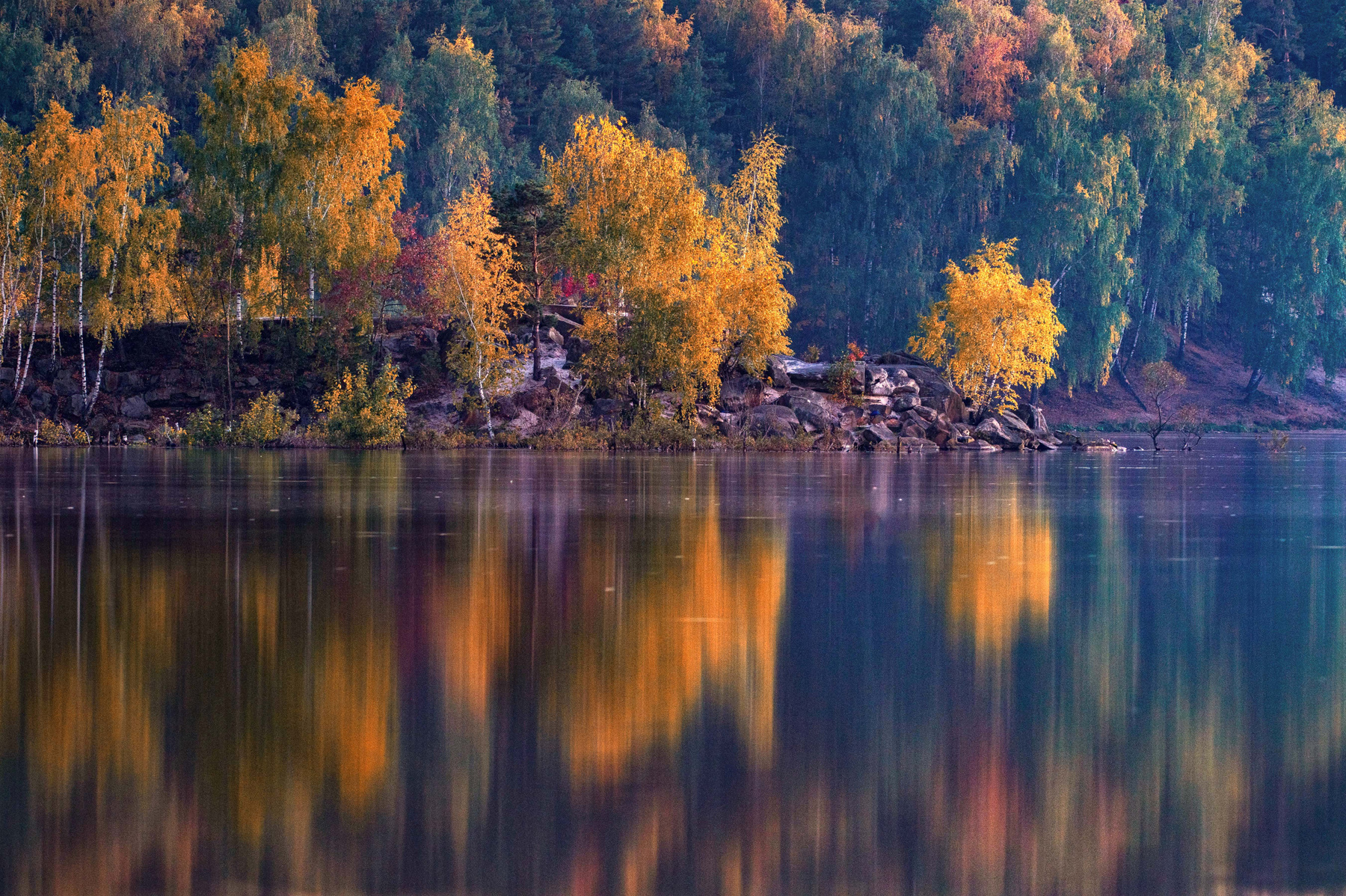 Уходящий день Осени осень вечер пейзаж природа подмосковье отражение
