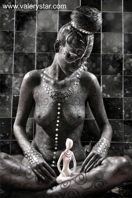 "Статуэтка" боди арт, валери стар, девушки, ню, www.valerystar.com, body painting, body art, nude