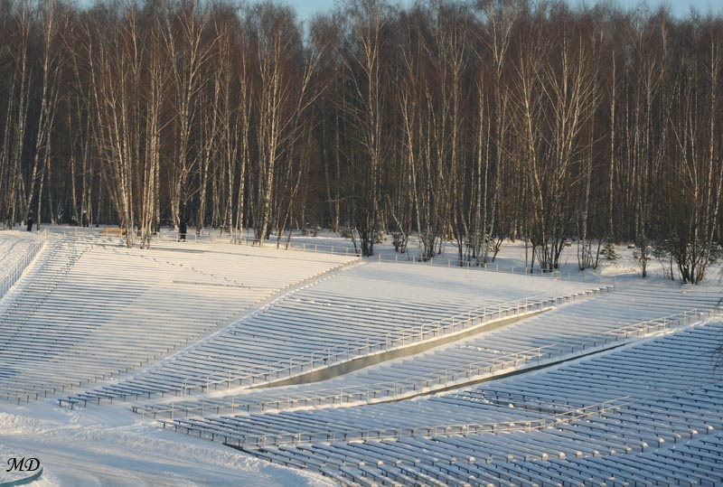 Прогулка в Тропарево арена в парке снег