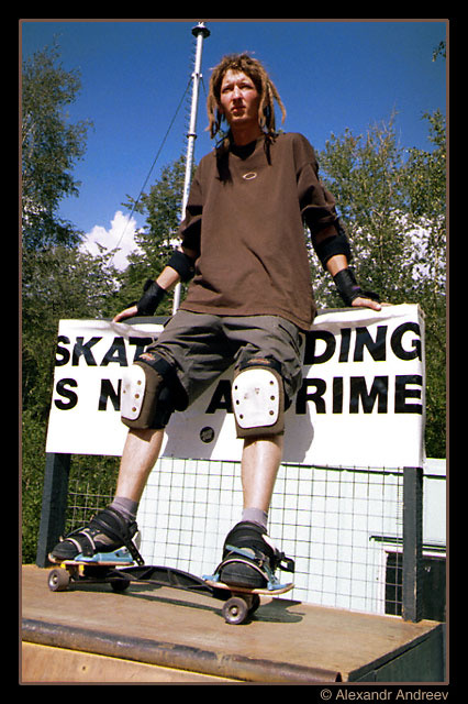 "Skateboarding is not a crime!" 