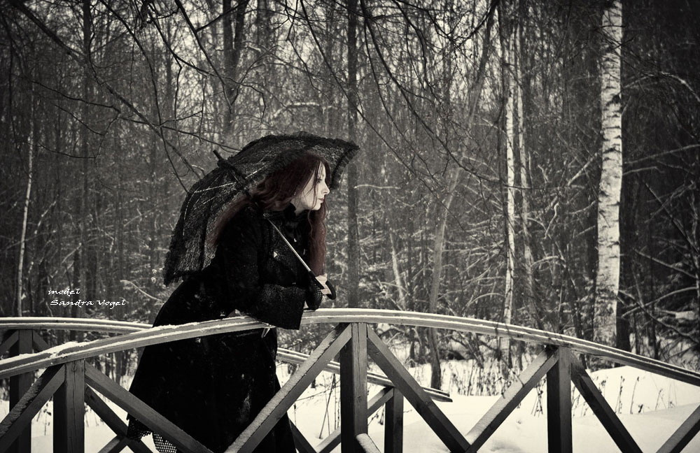Teчение времени течение время снег зима весна зонтик gothic darkangel