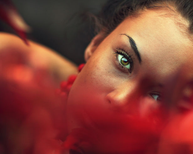 in red 