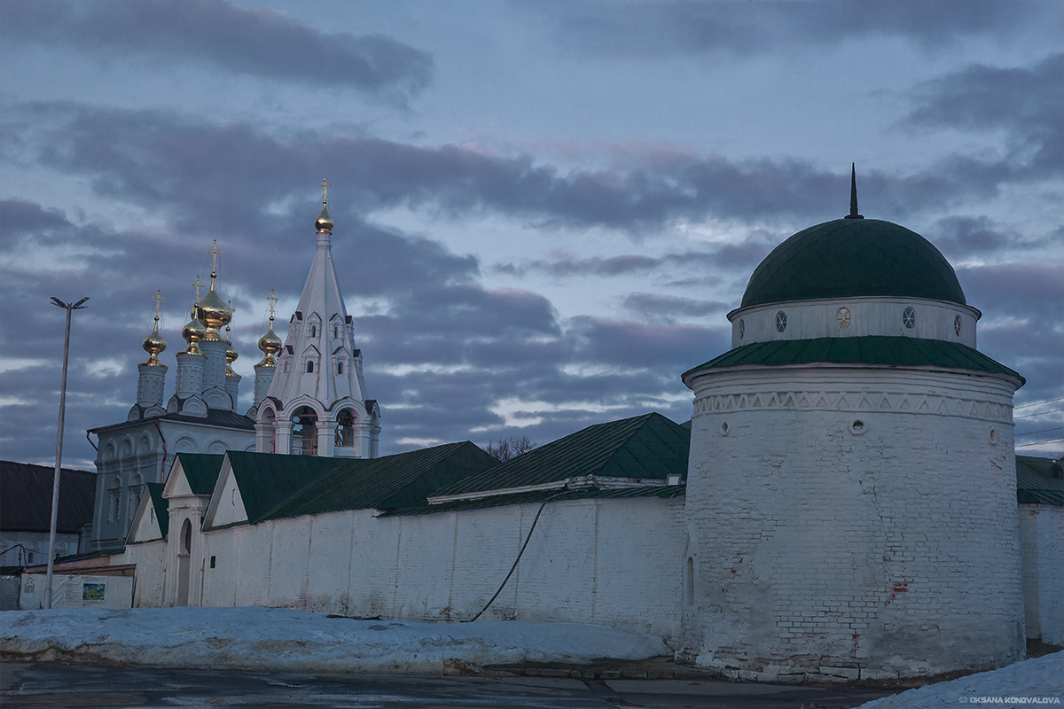 ***Весна, закат. весна март закат вечер церковь храм Кремль Рязань Россия небо тучи