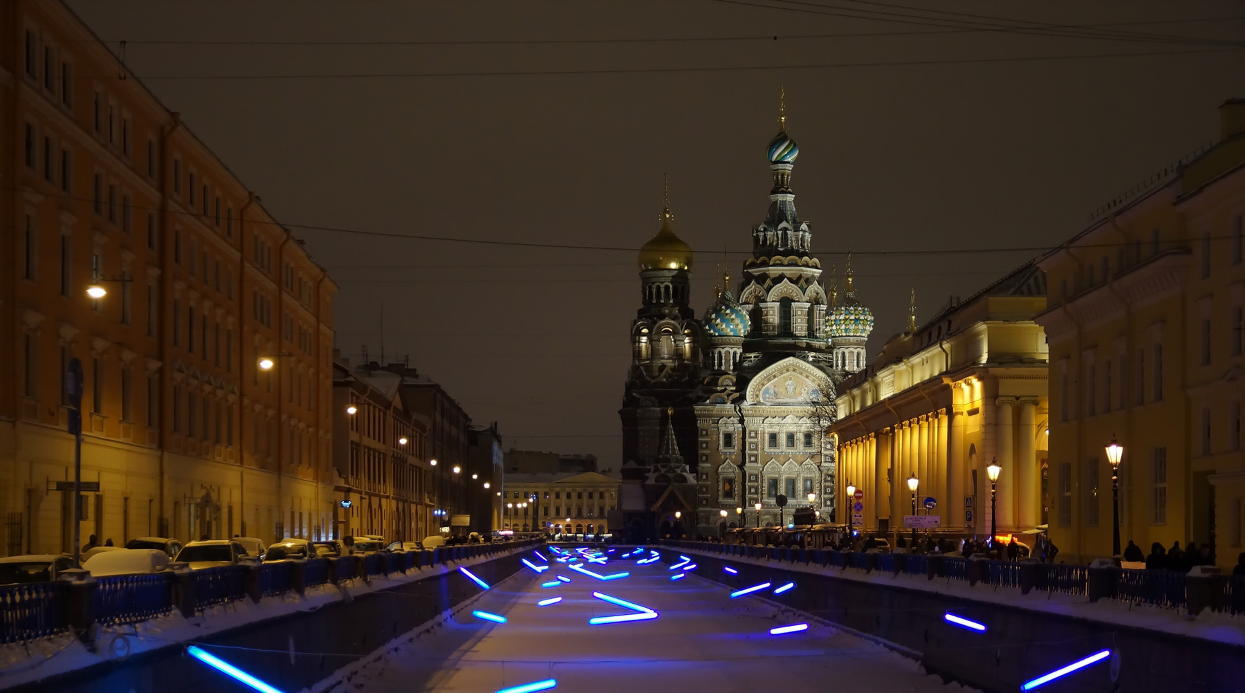 Новогодний город Санкт-Петербург канал Грибоедова собор Спаса на Крови