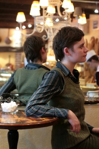 Café  девушка, женщина, люди, кафе, стол, питер, петербург, еда, сидеть, день