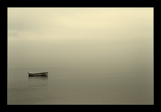 lonely sea, water, boat, one, baltic