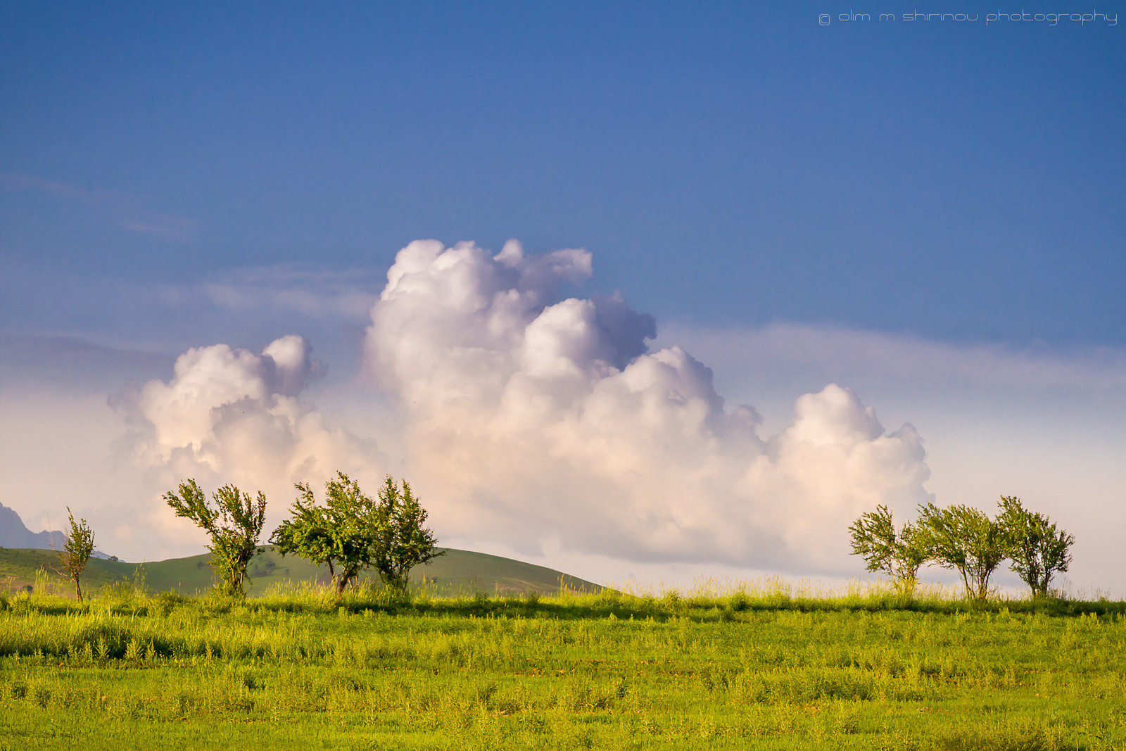 Облако clouds, field, hills,grass