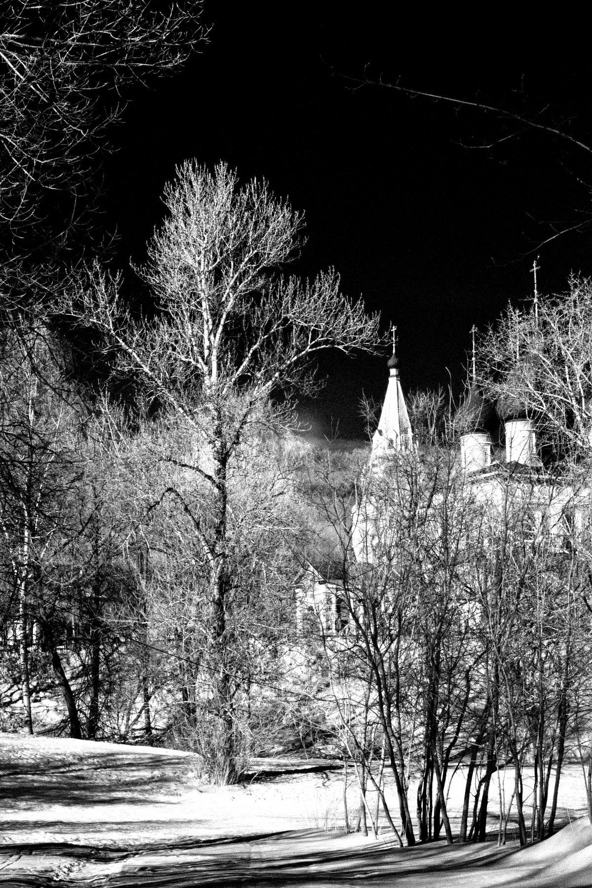 .Март.Полдень. Ярославль.Ярославская губерния.Р.Ф.2024г.г. от Р.Х. Инфракрасная,чёрно-белая,монохромная, фотография. (infrared imaging) Инфракрасная чёрно-белая монохромная фотография infrared imaging