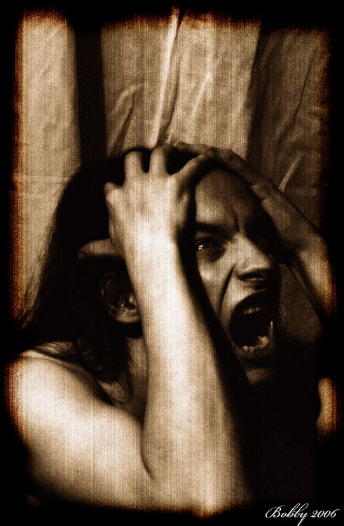 In an agony 