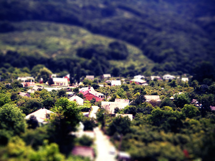 Mountain village адыгея tilt/shift деревня горы