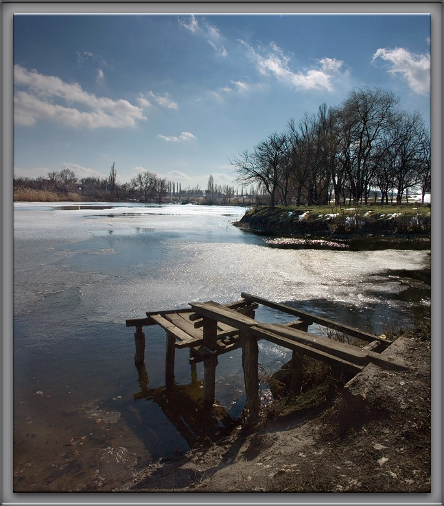 Лед тронулся Река вода весна мостик