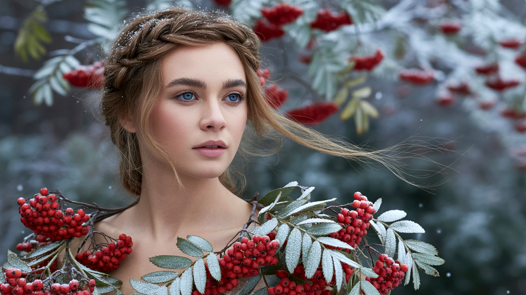 *** Осенняя калина Компьютерная графика портрет девушки осенняя калина